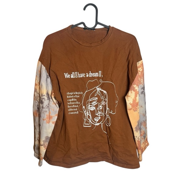 SHEIN "we all have a‎ dream" tie dye cotton pullover sz XS/S - Picture 1 of 5
